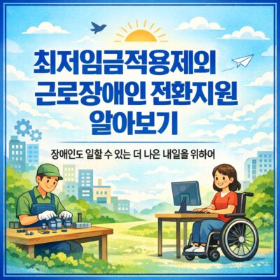 최저임금적용제외 근로장애인 전환지원 알아보기