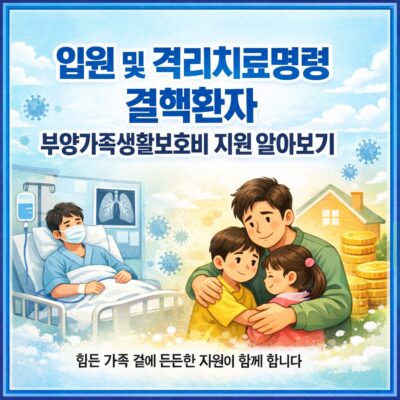 입원 및 격리치료명령 결핵환자 부양가족생활보호비 지원 알아보기