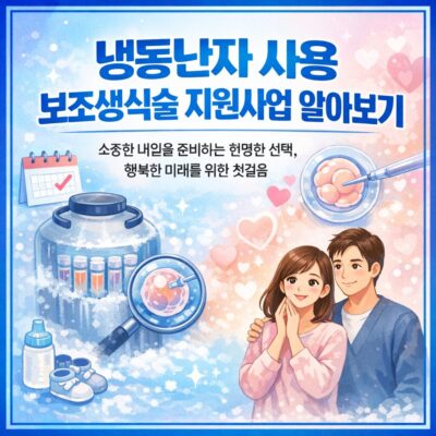 냉동난자 사용 보조생식술 지원사업 알아보기