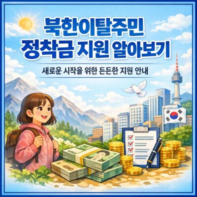 (북한이탈주민)정착금 지원 알아보기