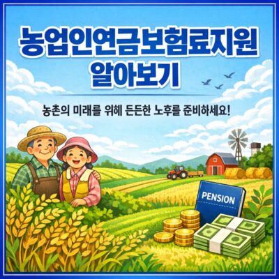 농업인연금보험료지원 알아보기