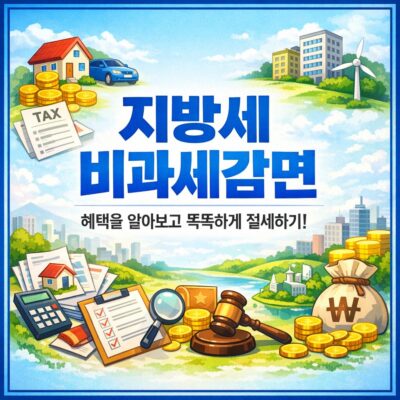 지방세 비과세감면(주민세, 취득세, 자동차세, 재산세, 지역자원시설세 등) 알아보기