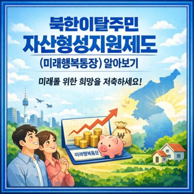 북한이탈주민 자산형성지원제도(미래행복통장) 알아보기