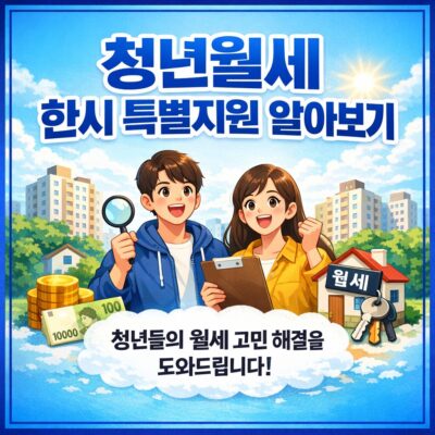 청년월세 한시 특별지원 알아보기