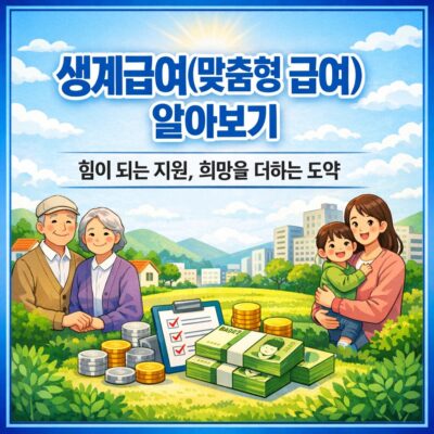 생계급여(맞춤형 급여) 알아보기